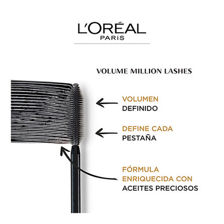 Mascara Para Pestañas L'Oréal Paris Volume Million Lashes Black 9 Ml image number 3