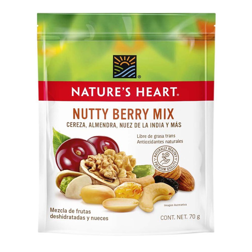 Mezcla de frutas deshidratadas y nueces Nature's Heart Nutty Berry Mix 70 g image number 0