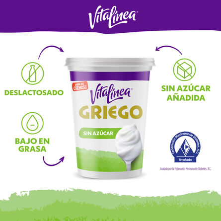 Yoghurt Griego Vitalínea sin azúcar 900 g image number 2