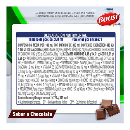 Suplemento Alimenticio Boost Azteca Alto en Proteína Chocolate 330 ml image number 3