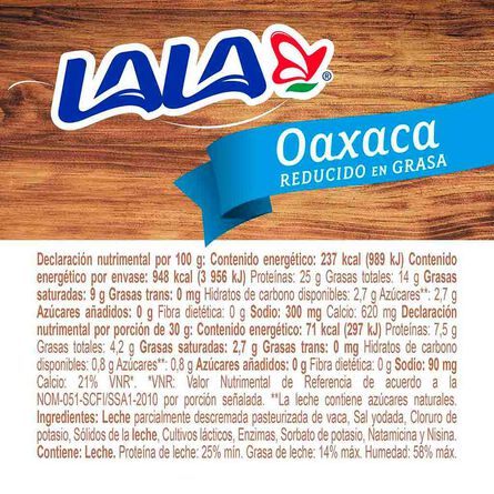 Queso Lala Oaxaca Light  400 g image number 4