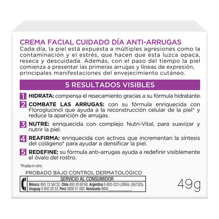 Crema Humectante L'Oréal Paris Hidra Total 5 Anti-Arrugas 50 Ml image number 2