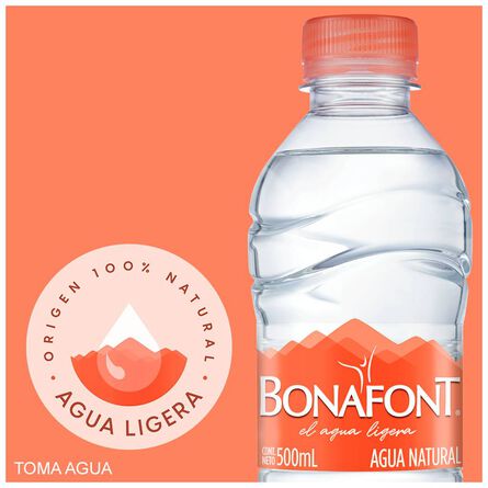 Agua Natural Bonafont 6 Pack PET 500 ml image number 1