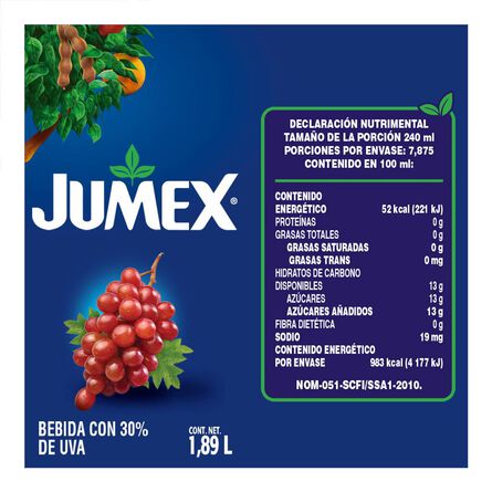 Bebida con Jugo sabor Uva Jumex 1.89 L image number 2