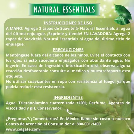 Suavizante de Telas Suavitel Natural Essentials Agua de Rosa de 2.8 lt image number 5
