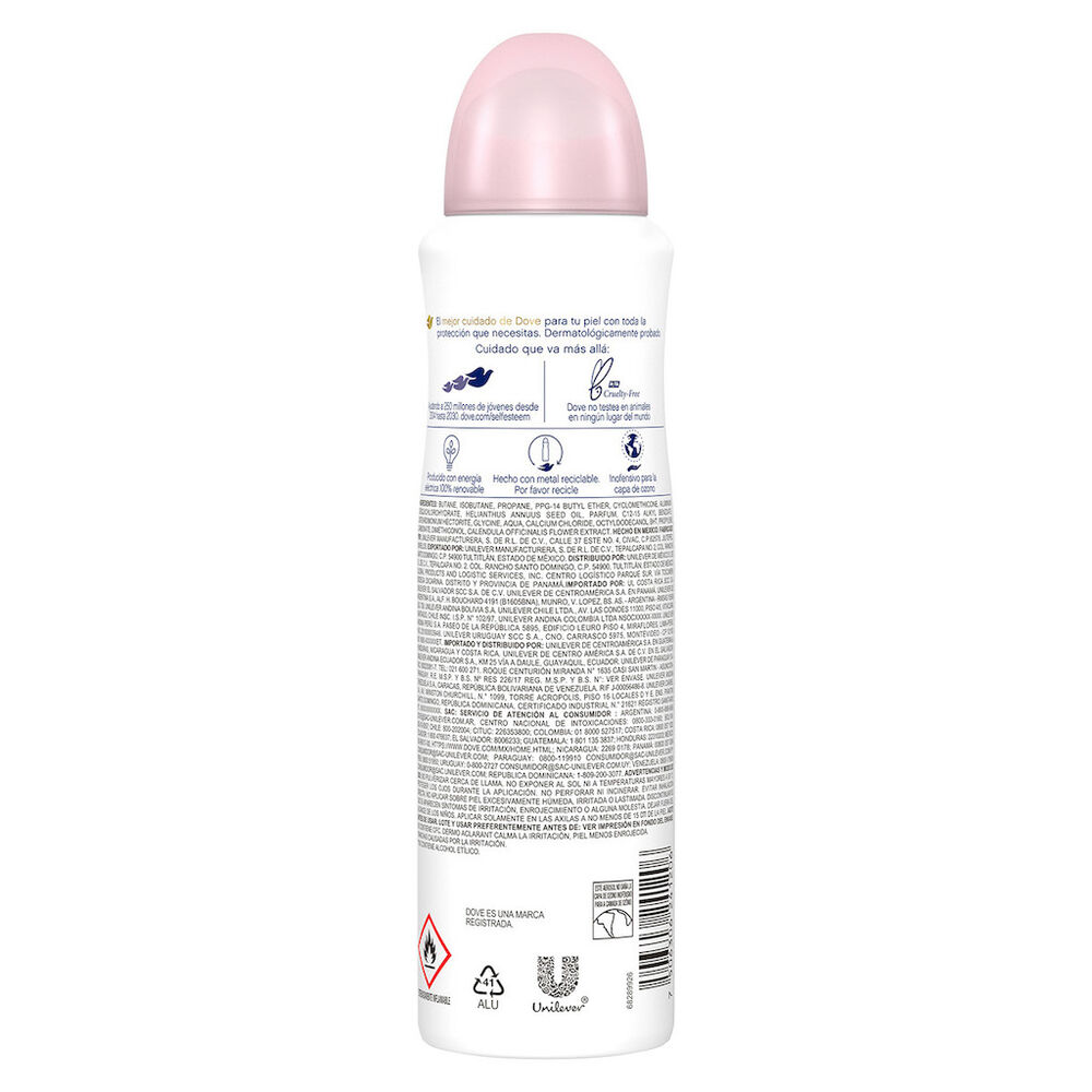 Desodorante en aerosol Dove Tono Uniforme Rosas para dama 150 ml image number 5