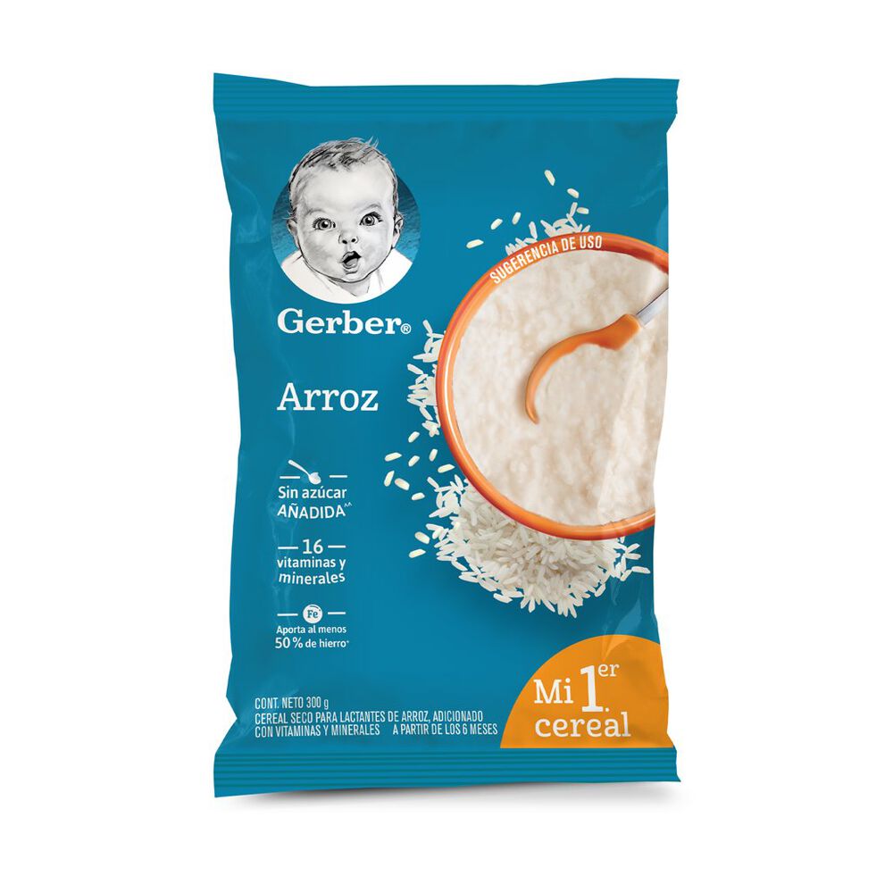 Cereal Gerber Etapa 1 Sabor Arroz 300 gr image number 0