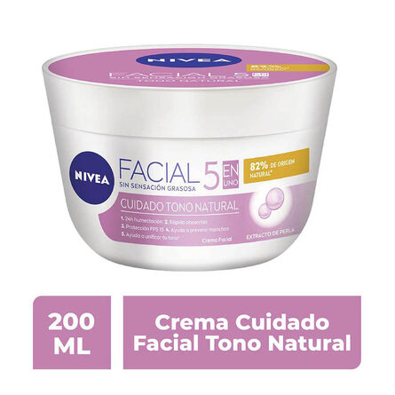 Nivea Crema Facial Hidratante Aclarante 5 En 1 Aclarado Natural FPS15 200 ml image number 1