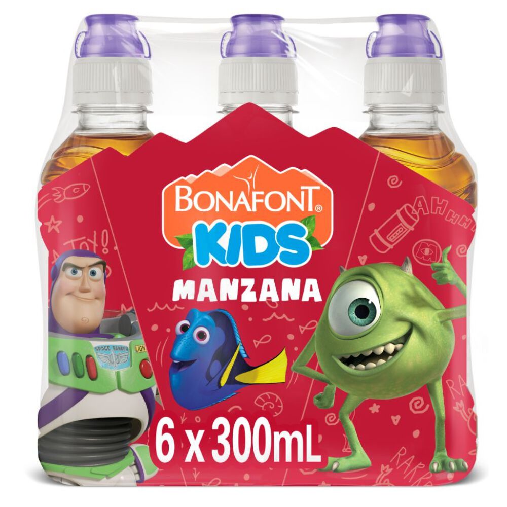 Agua Bonafont Kids Con Jugo Natural De Manzana 1 Paquete Con 6 Pzas De 300 Ml image number 0