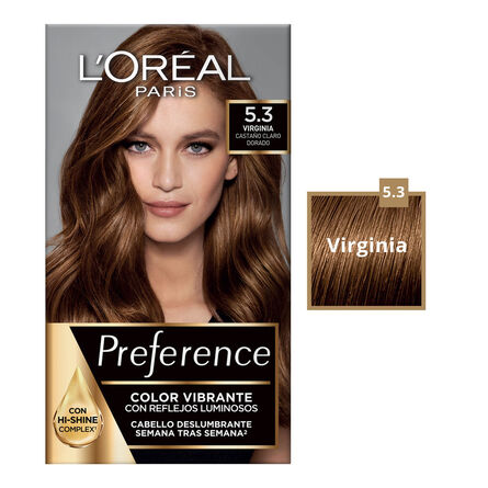 Tinte Preference de L'Oréal Paris 5.3 Virginia Castaño Claro Dorado image number 1