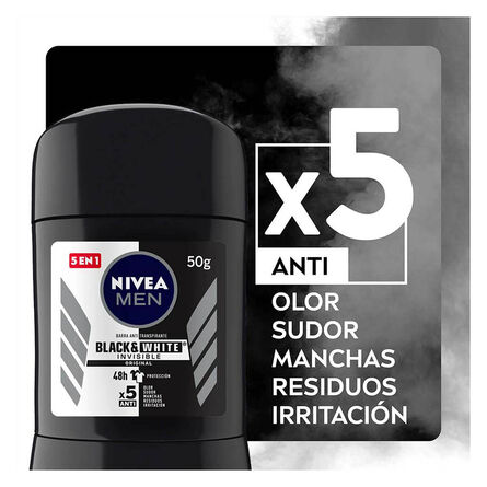 Desodorante Antimanchas Nivea Men B&W Invisible Power Stick 50 g image number 2