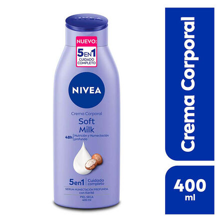 Crema Corporal Humectante Nivea Soft Milk con Karité Piel Seca 400 ml image number 1