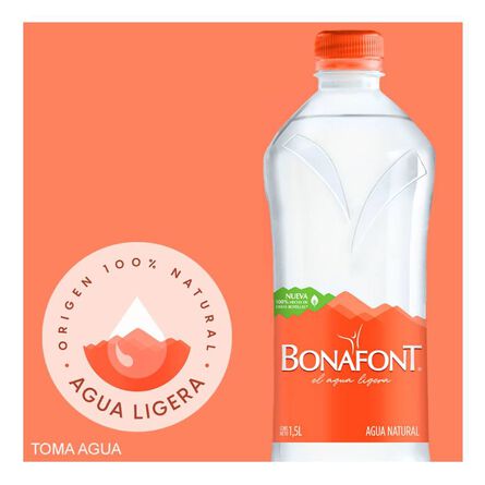 Agua Natural Bonafont 1.5 L Botella image number 1