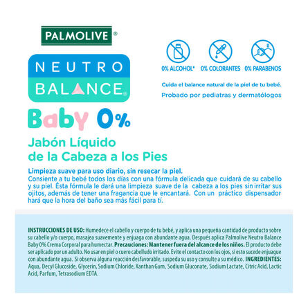 Jabón Líquido para Bebé Palmolive Neutro Balance Baby 0% 221 ml image number 1