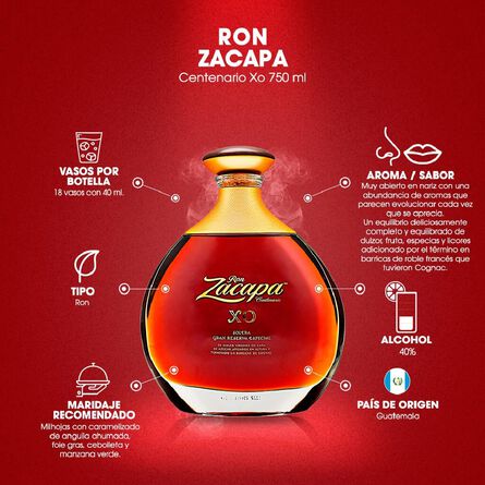 Ron Zacapa Añejo Centenario Xo 750 ml image number 3
