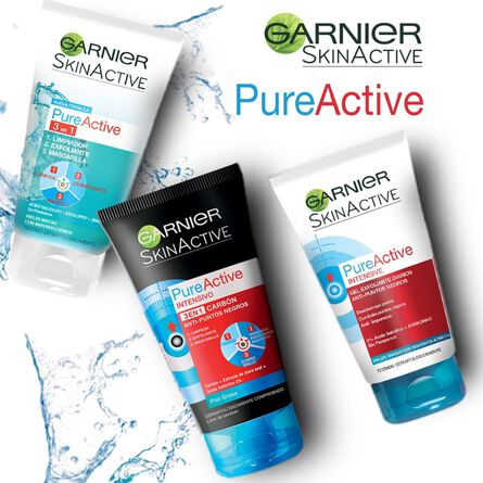 Gel Limpiador Garnier Skin Active Pure Active 3 en 1 Arcilla 150 Ml image number 2
