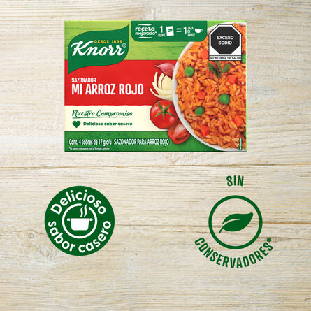 Sazonador Mi Arroz Rojo Knorr 4 Sobres de 17 g image number 3