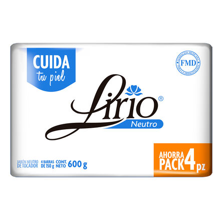 Jabón en barra Lirio Neutro 4 pack de 120 gr
