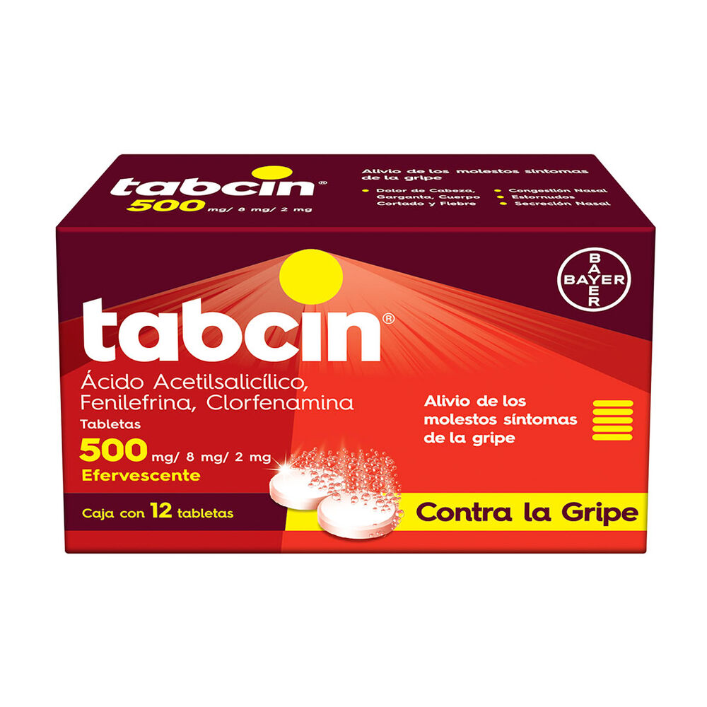 Tabcin 500 Ácido acetilsalicílico 500 mg 12 tabletas ? image number 1