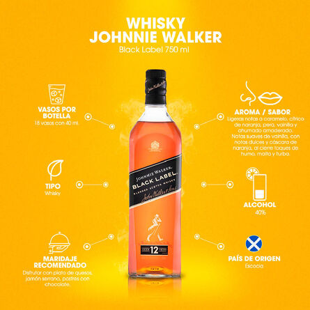Whisky Johnnie Walker Black Label Blended Scotch750 ml image number 4