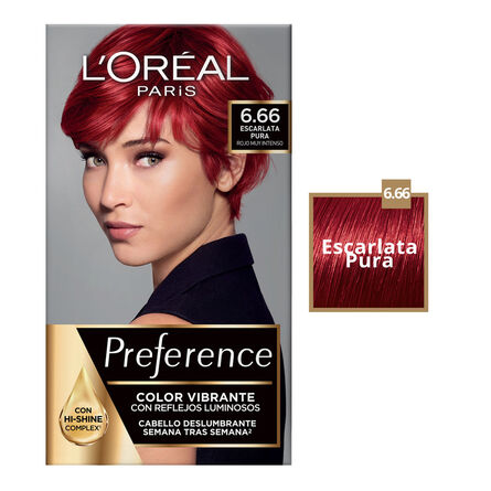 Tinte Preference de L'Oréal Paris 6.66 Escarlata Pura Rojo muy Intenso image number 2