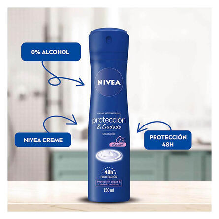 Desodorante Sin Alcohol Nivea Protección y Cuidado en Spray 150 ml image number 2