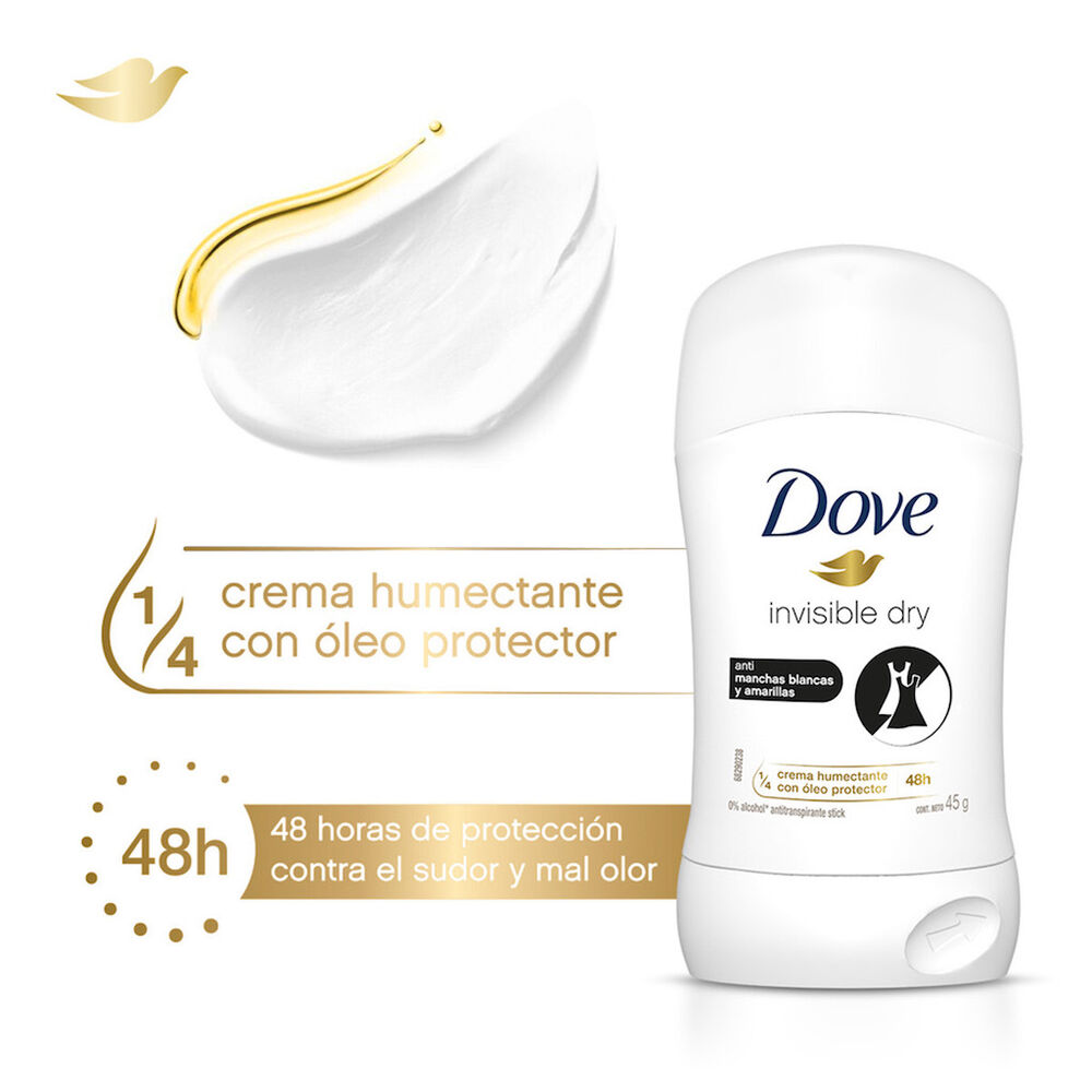 Desodorante en barra Dove Invisible Dry para dama 45 gr image number 1