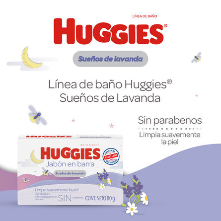Kit Huggies Sueños de Lavanda Shampoo, Crema y Jabón image number 2