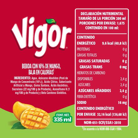 Bebida con Jugo Vigor sabor Mango Lata 335 ml image number 1