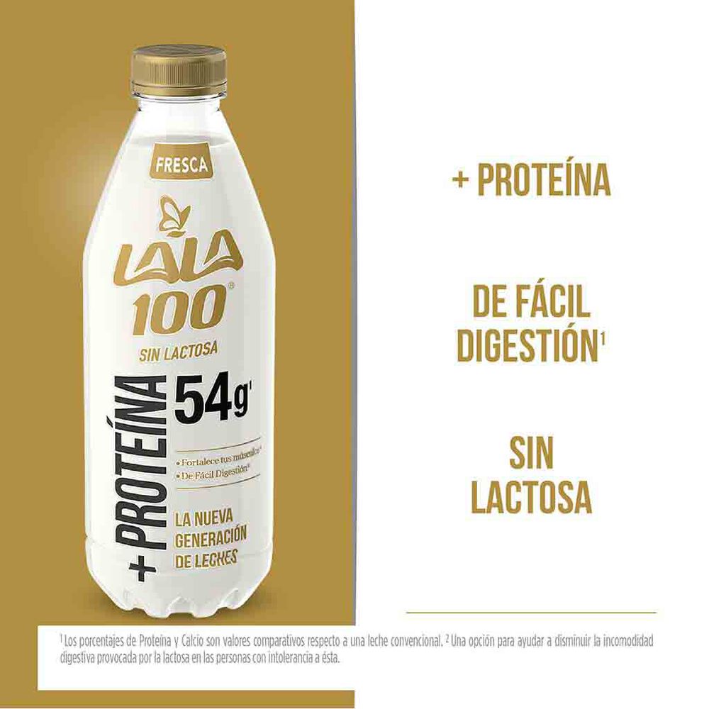 Leche Fresca Lala 100 Sin Lactosa Proteína  1 lt image number 3
