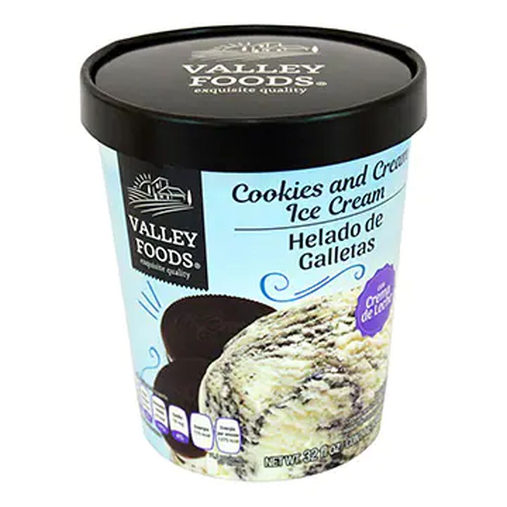Helado Valley Foods Cookies and Cream 946 ml image number 0