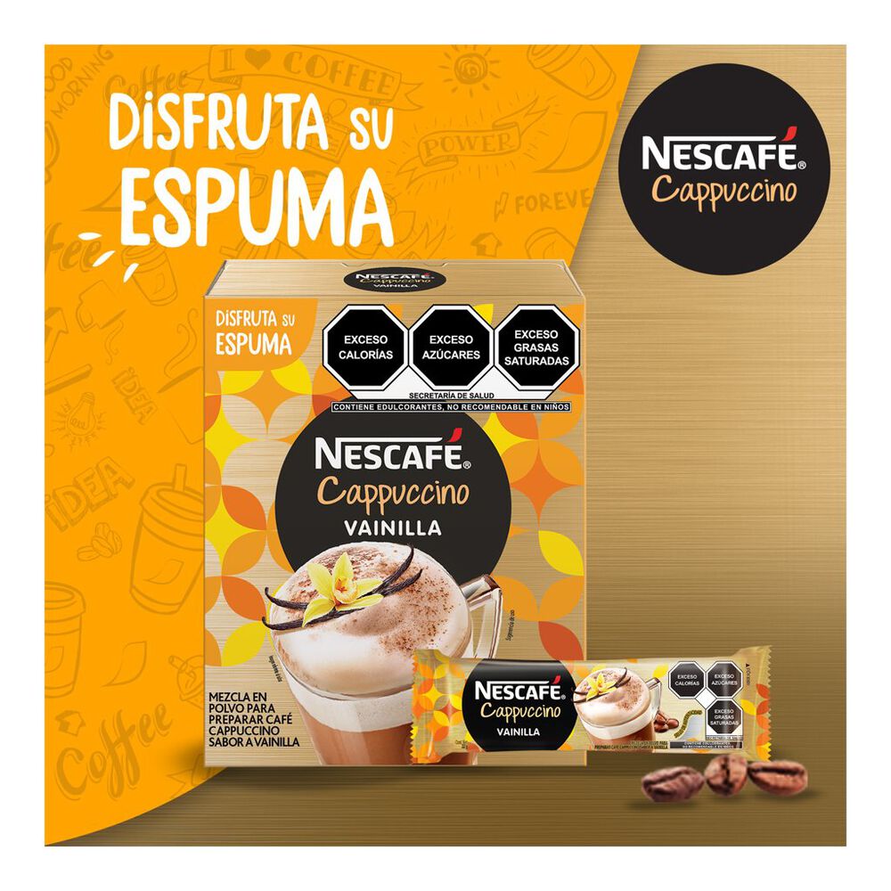 Café soluble Nescafé Cappuccino Vainilla 6 Sticks 22 g c/u 132 g image number 2