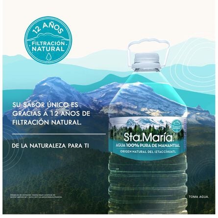 Agua de Manantial Santa María 4 L Botella image number 7