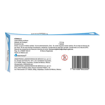 Glioten 2.5 mg Oral 10 Tabletas image number 1