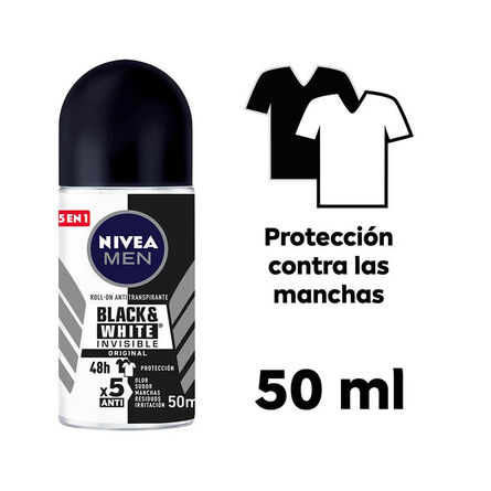 Desodorante Antimanchas Nivea Men B&W Invisible Power Roll on 50 ml image number 8