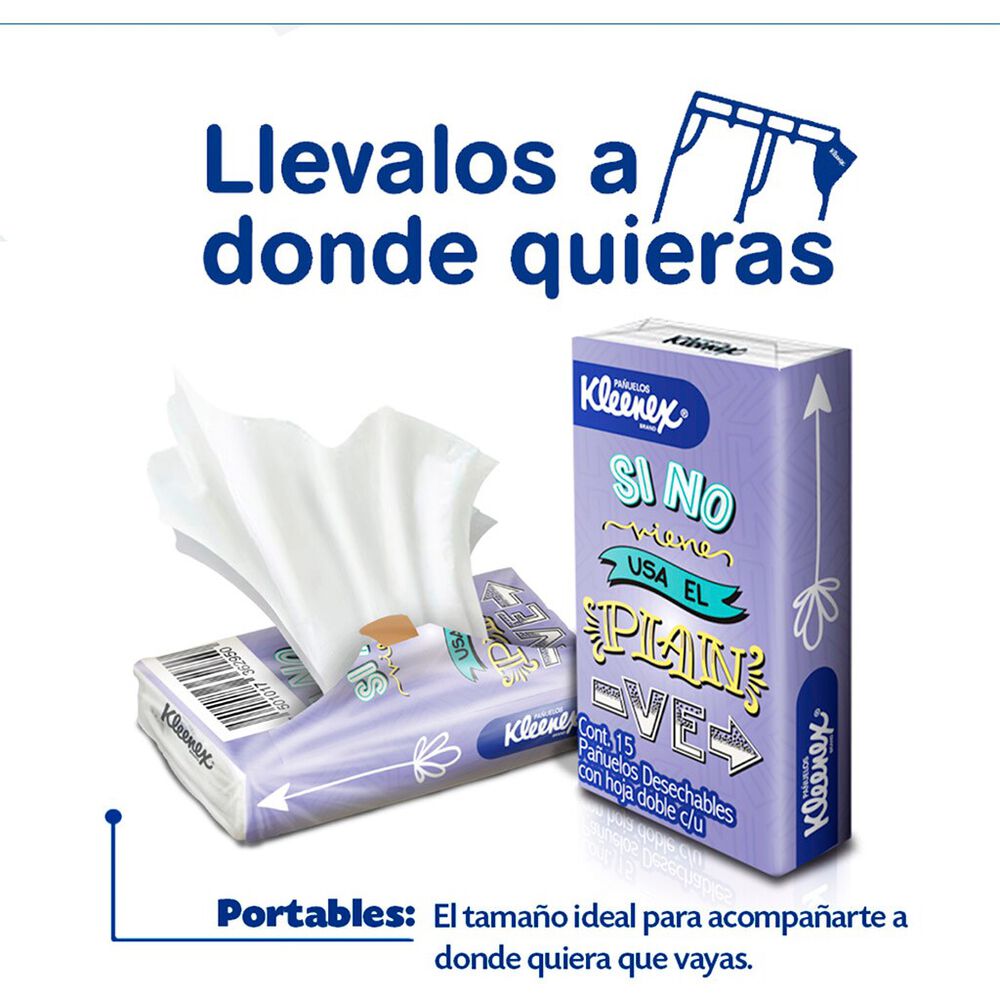 Pañuelos Kleenex Sellapack 8 pzas image number 3