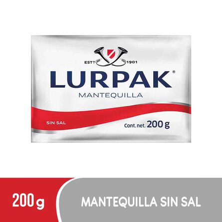Mantequilla Lurpak Barra Sin Sal 200 g image number 1