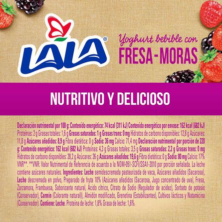 Yoghurt Lala Bebible Fresa Moras 220 g image number 2