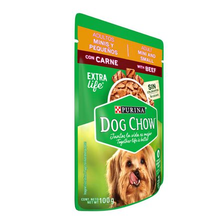 Purina Dog Chow Carne Alimento húmedo Adultos minis y pequeños, pouch de 100g image number 3