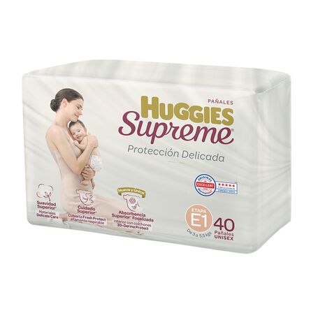 Pañal para Bebé Huggies Supreme Unisex, Etapa 1 con 40 Piezas. image number 1