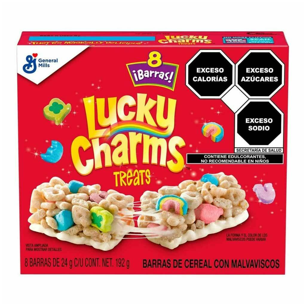 Barras de Cereal Lucky Charms con Malvaviscos 8 Piezas 192 g