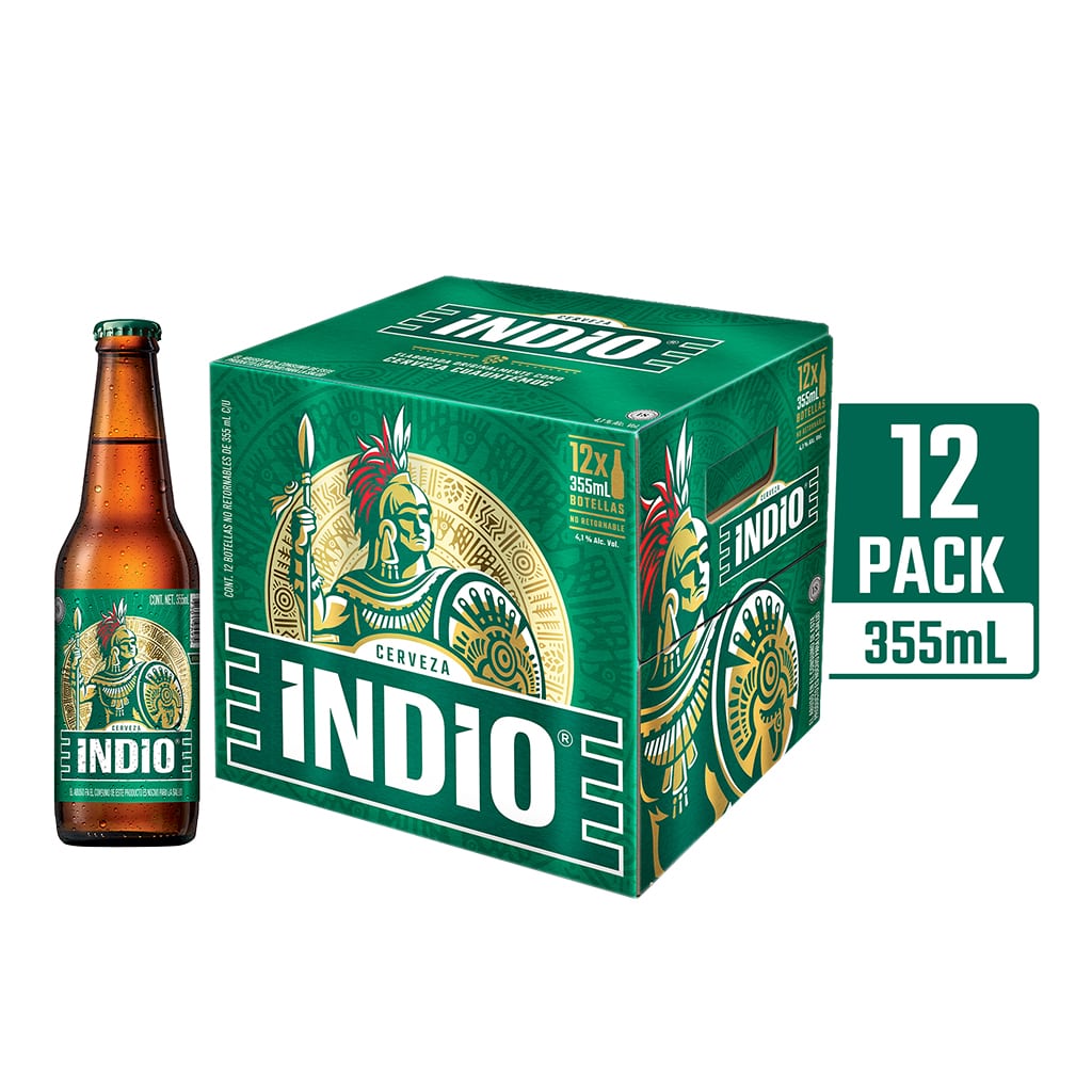 Cerveza Indio Botella 12 Pack 355 Ml