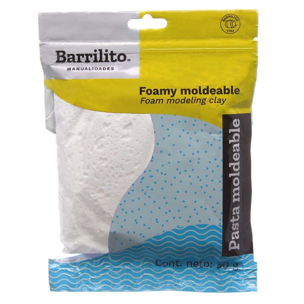 Pasta de foamy moldeable para manualidades color blanco 50 g Barrilito, Soriana